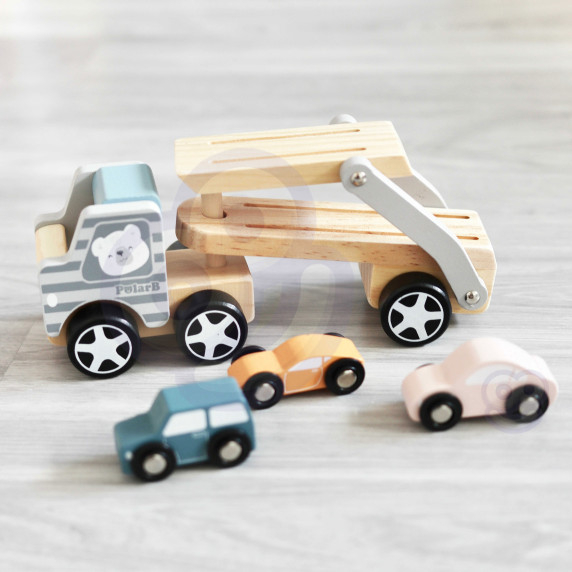 VIGA PolarB Wooden Toy Car with Montessori Cars