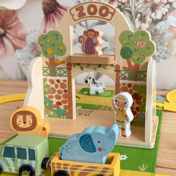 TOOKY TOY Mini Zoo Portable Animal Bag Set
