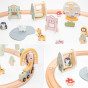 VIGA Wooden Train for Children Track 62 pieces