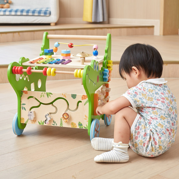 VIGA Wooden Educational Crocodile Pusher 12 in 1