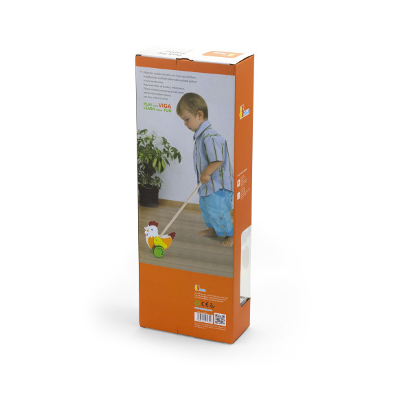 VIGA Wooden Educational Pusher Hen