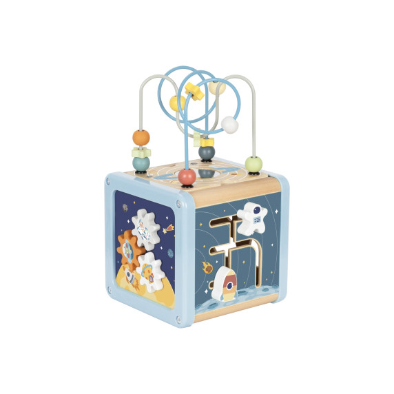TOOKY TOY Wooden Activity Cube Space Sorter Maze
