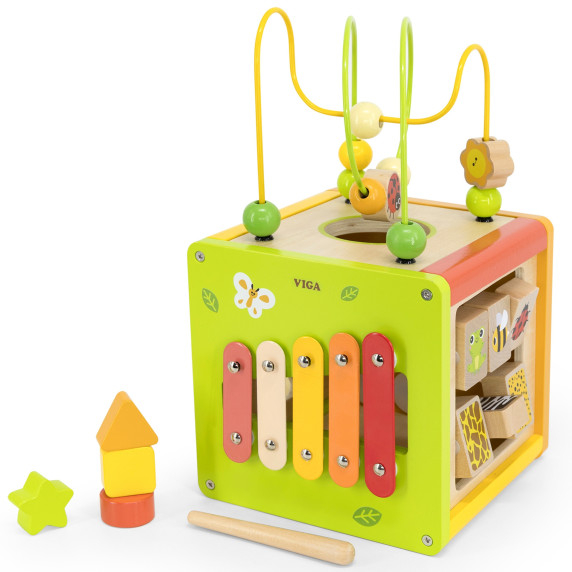 VIGA Wooden Educational Cube 5-in-1