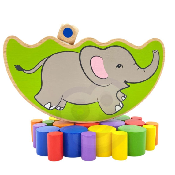 VIGA Wooden Balancing Elephant Montessori Puzzle