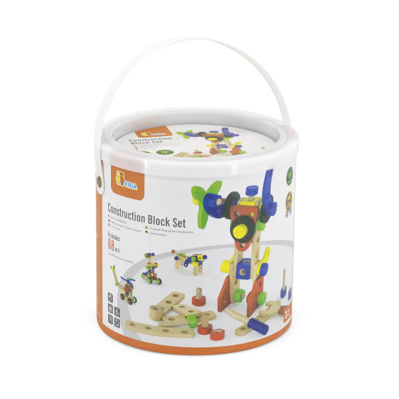 Viga Montessori 68-Piece Building Block Set