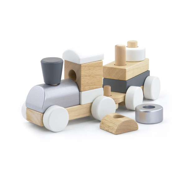 VIGA Colorful Train with Pull-Along Cars