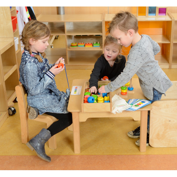 MASTERKIDZ Large Wooden Lace Threader Cards in a Montessori Box