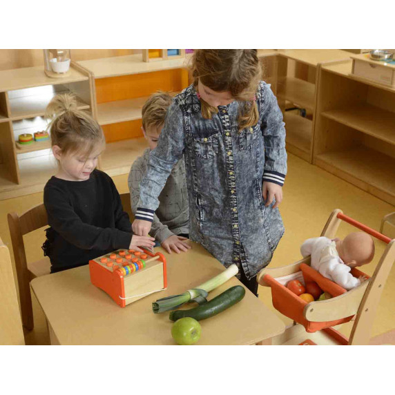 MASTERKIDZ Wooden Shopping Cart