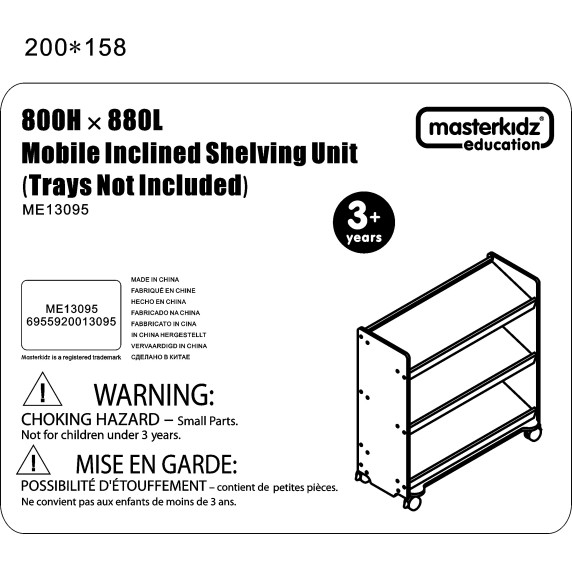 MASTERKIDZ Shelf on Wheels - 3 Shelves for STEM Board Accessories