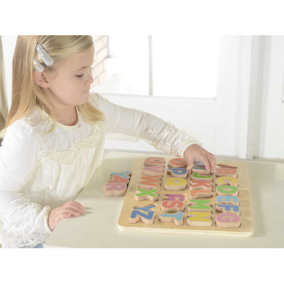 MASTERKIDZ Wooden Educational Board Alphabet Capital Letters Montessori