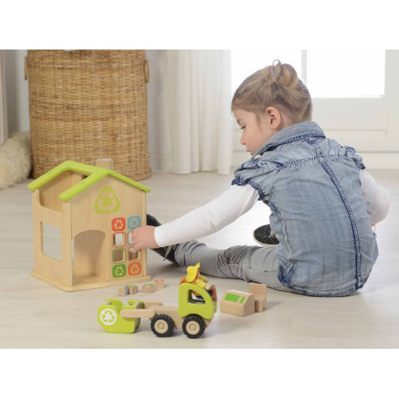 MASTERKIDZ Garbage Sorting and Recycling Station Wooden Model