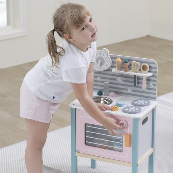 VIGA Wooden kitchen for children with accessories