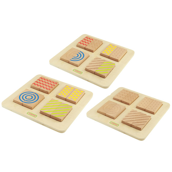 MASTERKIDZ Montessori Double-Sided Tactile Visual Puzzle Blocks