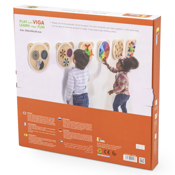 VIGA Wooden Pinwheel Board FSC Montessori Certificate