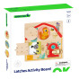 Tooky Toy Wooden Manipulative Board Opening and Closing Locks with Animals