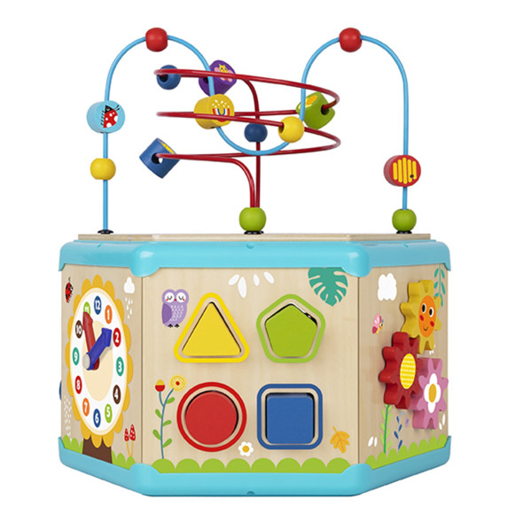 TOOKY TOY Interactive Wooden Montessori Hexagon Opening Box