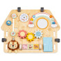 TOOKY TOY Large Wooden Manipulative Board House - Activity Center