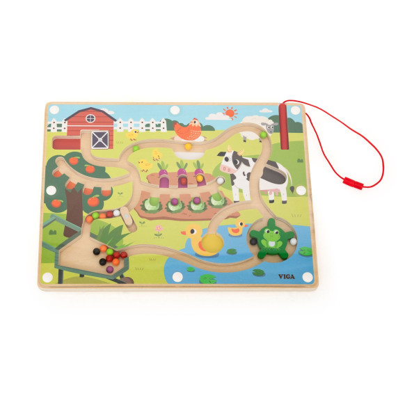 VIGA Wooden Magnetic Maze – A Day at the Farm