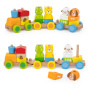 VIGA Wooden Stacking Train – Farm Animals 18M+ 17 pieces