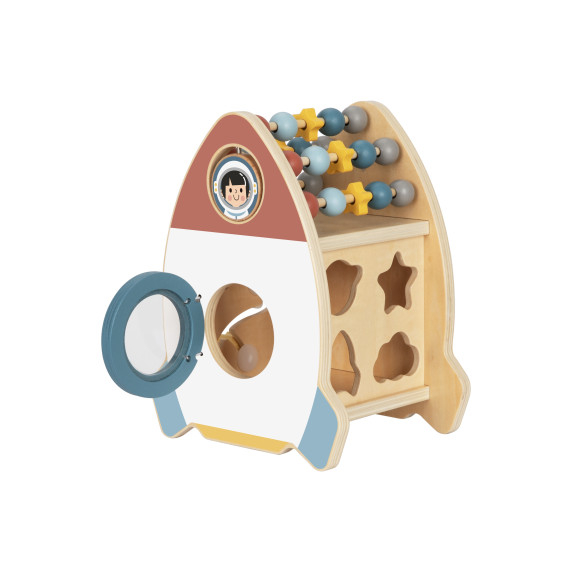 TOOKY TOY Space Rocket Activity Sorter Wooden Maze