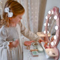 TOOKY TOY Wooden Dressing Table with Chair, Accessories, Mirror with LED Lighting + Cosmetics
