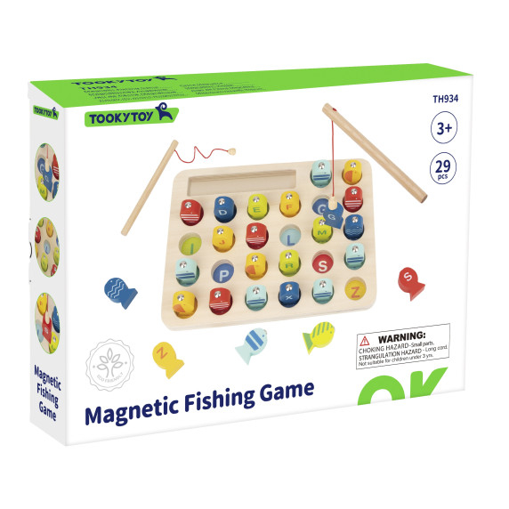 Tooky Toy Wooden Game Fishing Learning Letters 29 pcs.
