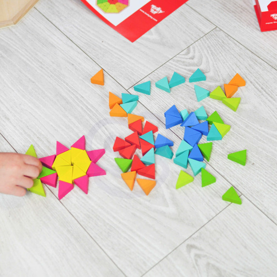 TOOKY TOY Octagonal Puzzle Wooden Mosaic Educational (73 pcs.)