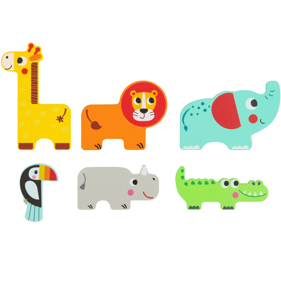 TOOKY TPY Wooden Montessori Puzzle Multilayer Board Forest Animals 7 pcs.