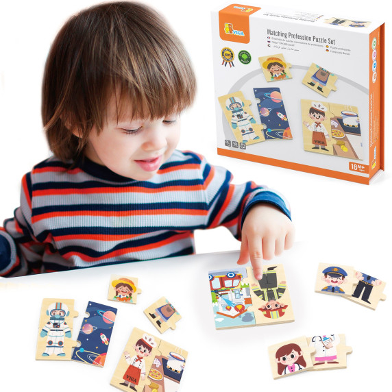 VIGA Wooden Puzzle Matching Professions