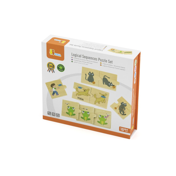 VIGA Wooden Puzzle Match Animal Activities