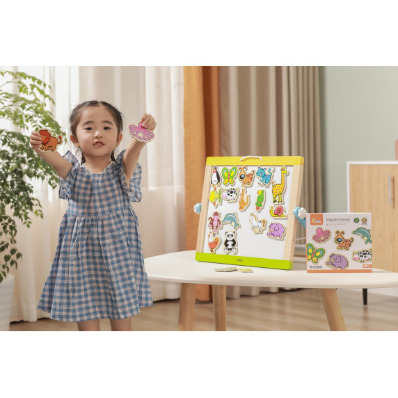 VIGA Wooden Magnets Animals set of 20 pieces