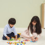 VIGA Wooden Match Colors Game Peacock Tail Montessori + Cards