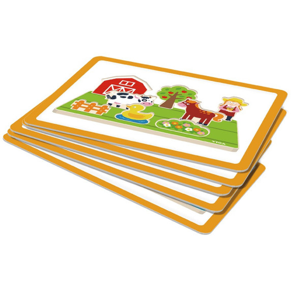 VIGA Wooden Educational Puzzle Distance Learning 2 in 1