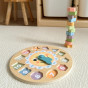 TOOKY TOY Wooden Clock Educational Toy Learning Time Shapes