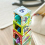 TOOKY TOY Wooden Blocks Educational Puzzle + 6 Play Figures 12 pcs.
