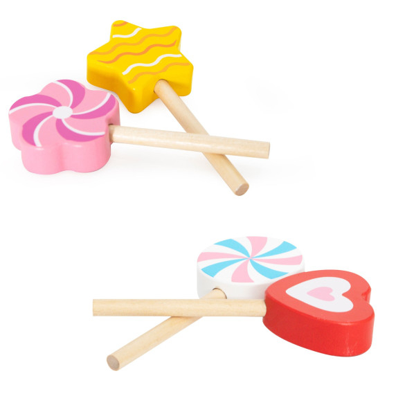VIGA Wooden Lollipops Confectionery Shop Set of 6 for Children 18m+