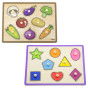 VIGA Wooden Puzzle with Handles and Shelf 7 pcs.
