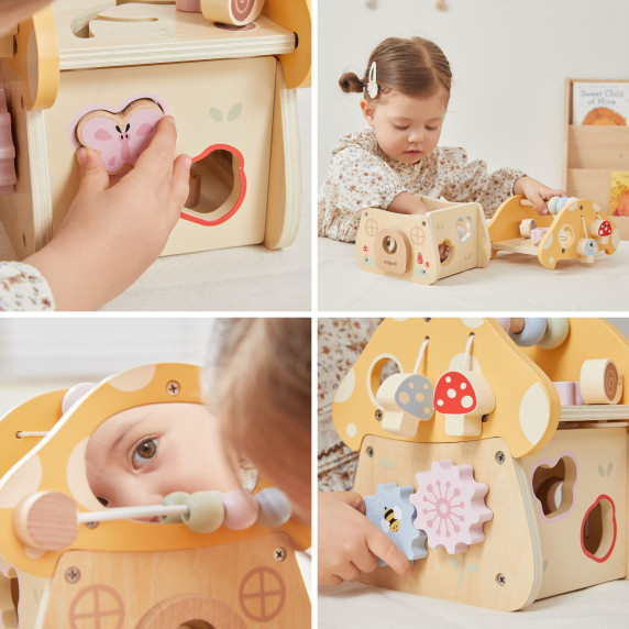 VIGA Wooden Mushroom Activity Sorter Maze Mirror 18M+