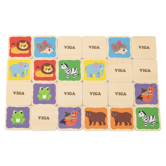 Viga Wooden Memory Game Memo Animals Educational Children 3+