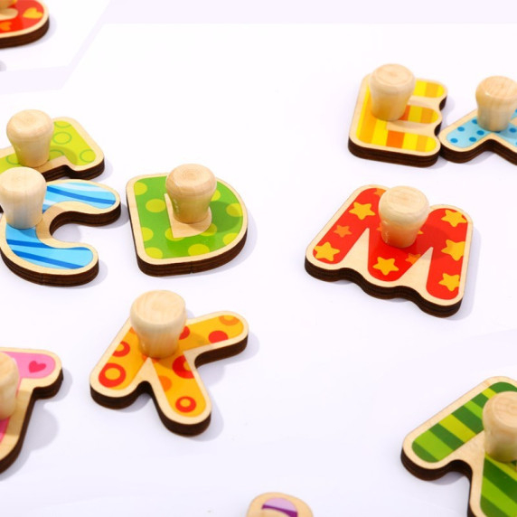 TOOKY TOY Puzzle Montessori Alphabet Puzzle with Pins