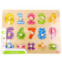 TOOKY TOY Wooden Puzzle Learning to Count Puzzle with Pins Numbers