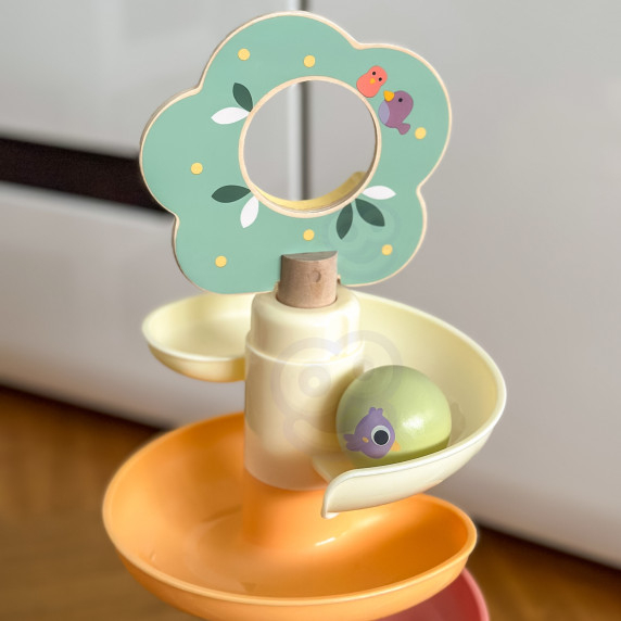 TOOKY TOY Wooden Musical Ball Track 44 Pieces Pastel