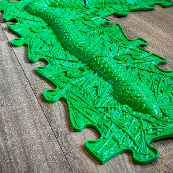 WOOPIE Sensory Mat Orthopedic Puzzle Snake Green 6 pcs.