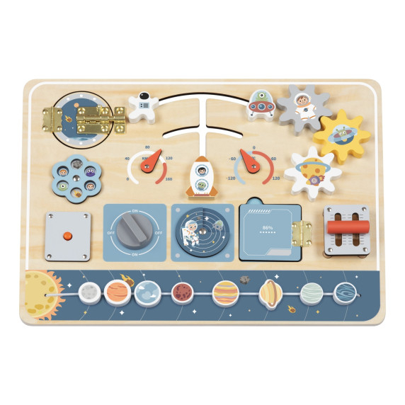 TOOKY TOY puidust Montessori haridustahvel Astronaut Spaceship