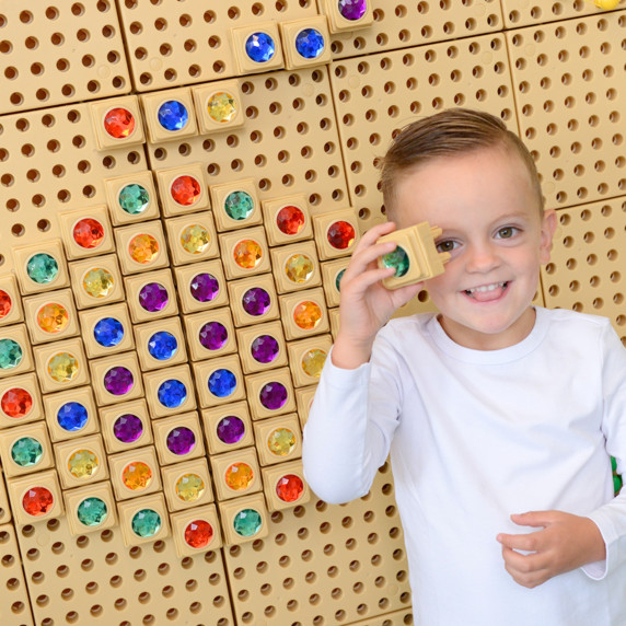 MASTERKIDZ Acrylic Colored Diamonds for STEM Science Board 72 Pieces