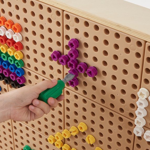 MASTERKIDZ Colorful Screws 5 Shapes for STEM Creative Board 512 Pieces Mix Colors