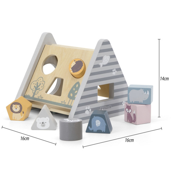 VIGA PolarB Wooden Pyramid Block Sorter Puzzle