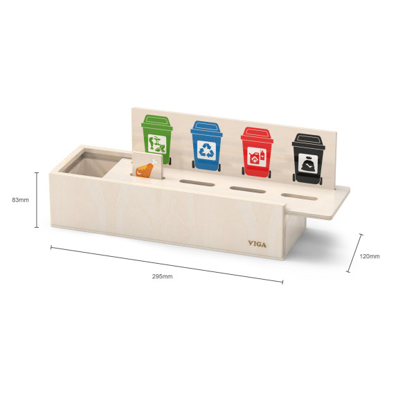 VIGA Puzzle Wooden educational game for learning how to sort waste