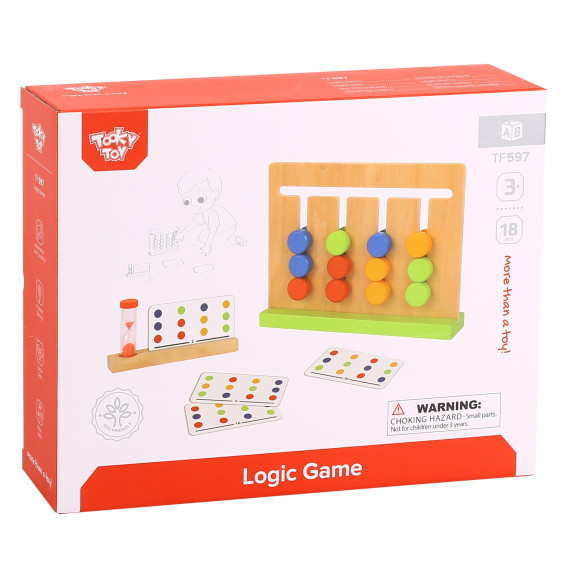 TOOKY TOY Logical Game Time Puzzle Colors 30 Patterns 18 pcs.