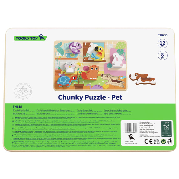 TOOKY TOY Wooden Montessori Puzzle Animals House Match Shapes